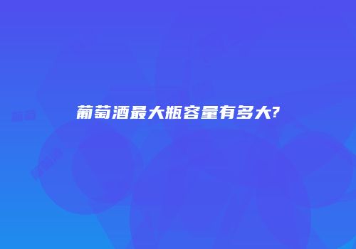 葡萄酒最大瓶容量有多大?