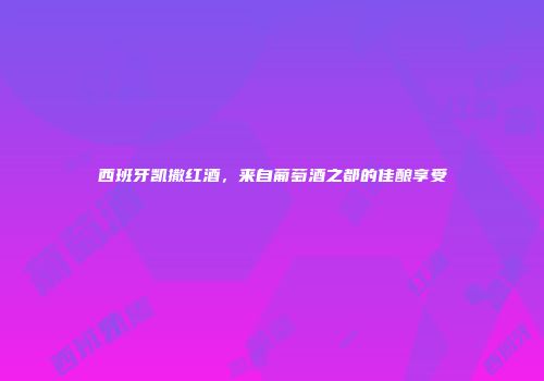西班牙凯撒红酒，来自葡萄酒之都的佳酿享受