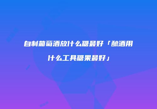 自制葡萄酒放什么糖最好「酿酒用什么工具糖果最好」