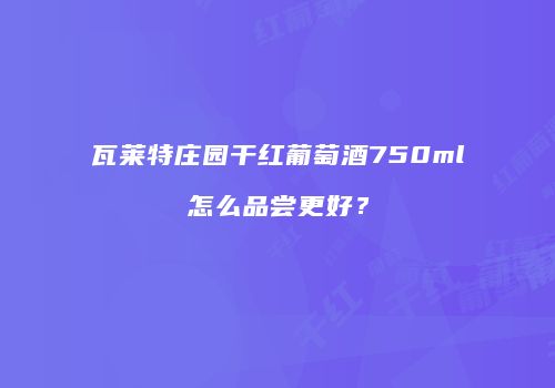 瓦莱特庄园干红葡萄酒750ml怎么品尝更好？