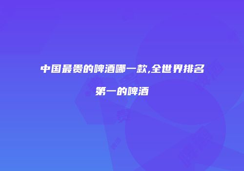 中国最贵的啤酒哪一款,全世界排名第一的啤酒