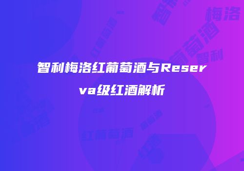智利梅洛红葡萄酒与Reserva级红酒解析