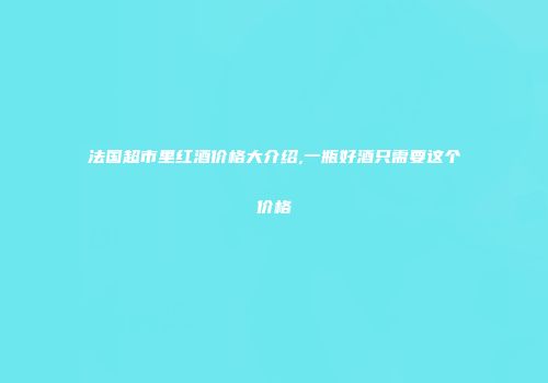 法国超市里红酒价格大介绍,一瓶好酒只需要这个价格