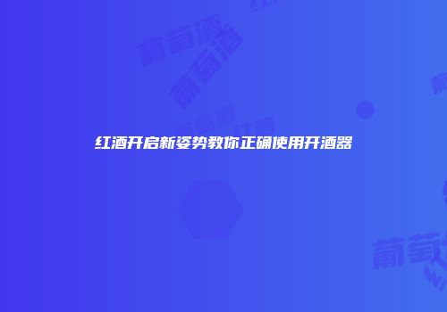 红酒开启新姿势教你正确使用开酒器