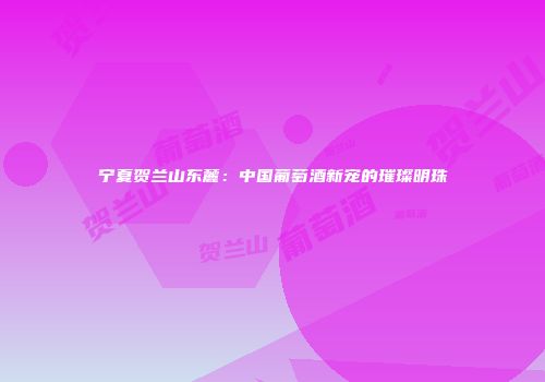 宁夏贺兰山东麓：中国葡萄酒新宠的璀璨明珠