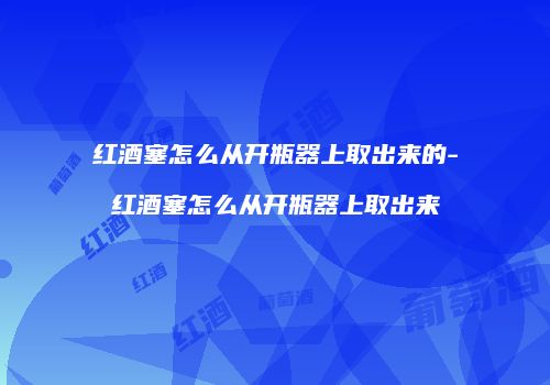 红酒塞怎么从开瓶器上取出来的-红酒塞怎么从开瓶器上取出来