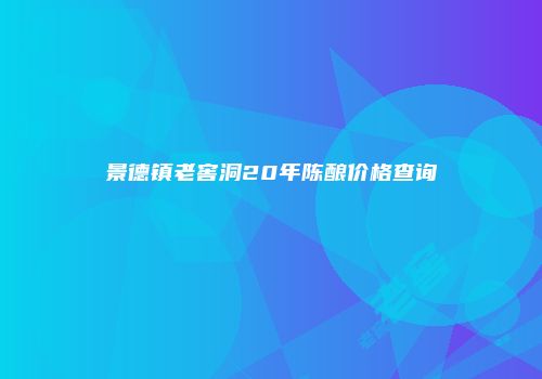景德镇老窖洞20年陈酿价格查询