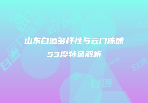 山东白酒多样性与云门陈酿53度特色解析