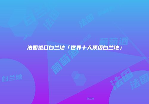 法国进口白兰地「世界十大顶级白兰地」