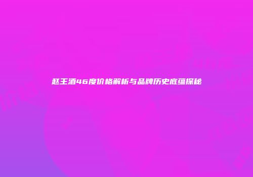 赵王酒46度价格解析与品牌历史底蕴探秘