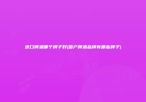 进口啤酒哪个牌子好(国产啤酒品牌有哪些牌子)