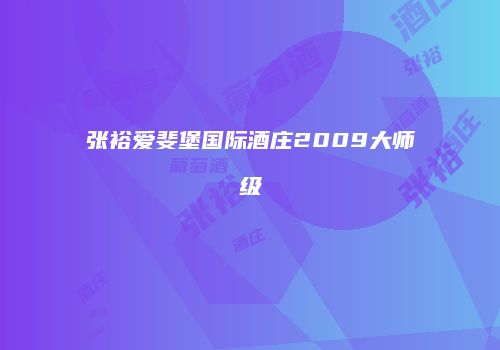 张裕爱斐堡国际酒庄2009大师级