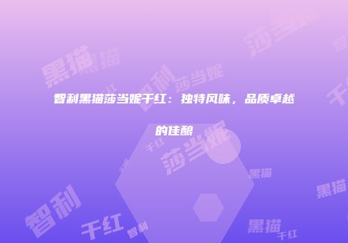智利黑猫莎当妮干红：独特风味，品质卓越的佳酿