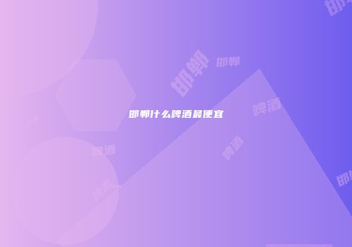 邯郸什么啤酒最便宜