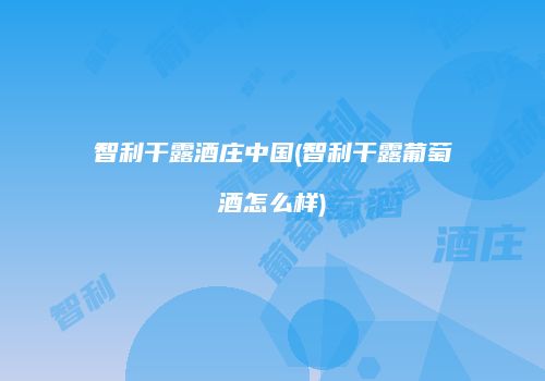 智利干露酒庄中国(智利干露葡萄酒怎么样)
