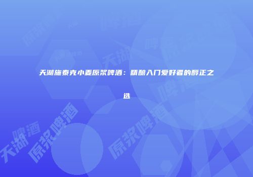 天湖施泰克小麦原浆啤酒：精酿入门爱好者的醇正之选