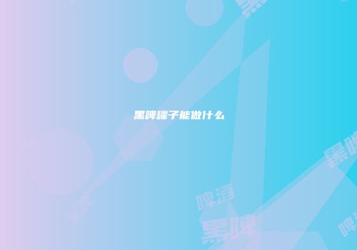 黑啤罐子能做什么