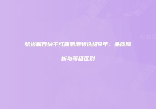 张裕解百纳干红葡萄酒特选级9年：品质解析与等级区别