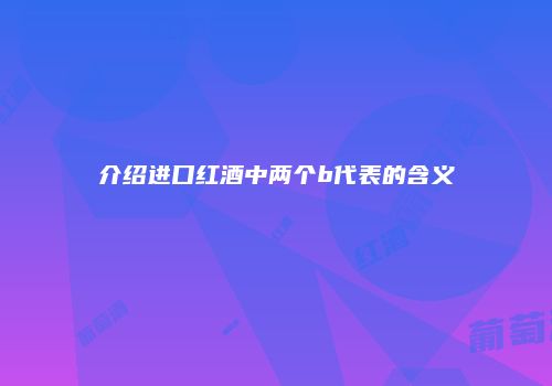 介绍进口红酒中两个b代表的含义