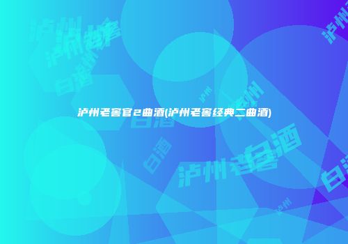 泸州老窖官2曲酒(泸州老窖经典二曲酒)