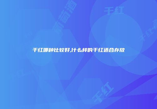 干红哪种比较好,什么样的干红适合存放