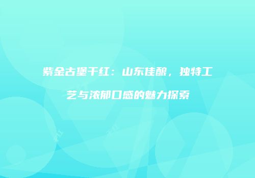 紫金古堡干红：山东佳酿，独特工艺与浓郁口感的魅力探索