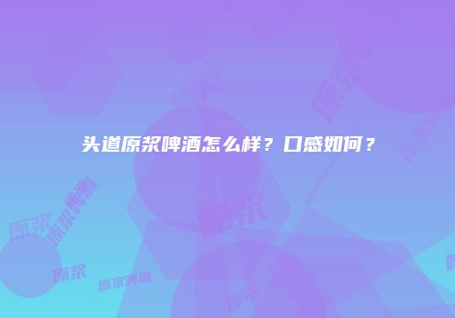 头道原浆啤酒怎么样？口感如何？