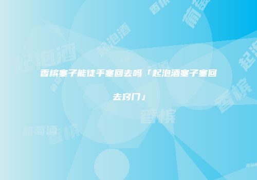 香槟塞子能徒手塞回去吗「起泡酒塞子塞回去窍门」