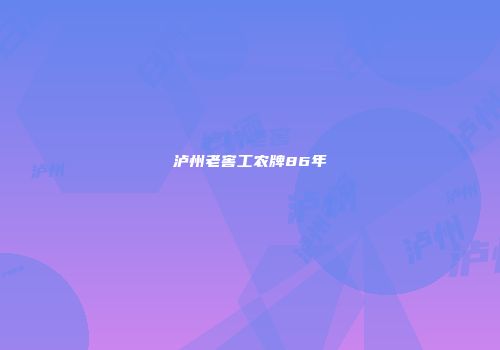 泸州老窖工农牌86年