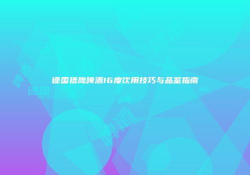 德国猎鹰啤酒16度饮用技巧与品鉴指南
