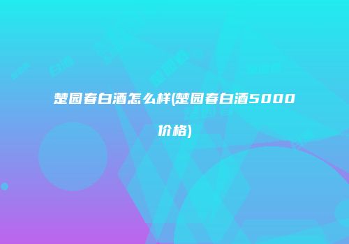 楚园春白酒怎么样(楚园春白酒5000价格)