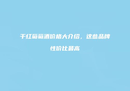 干红萄萄酒价格大介绍，这些品牌性价比最高