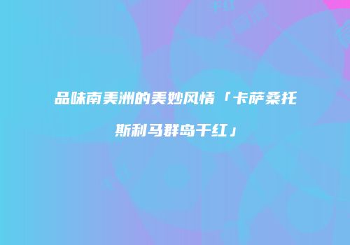 品味南美洲的美妙风情「卡萨桑托斯利马群岛干红」