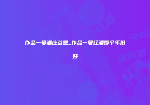 作品一号酒庄参观_作品一号红酒哪个年份好