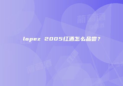 lopez 2005红酒怎么品尝？