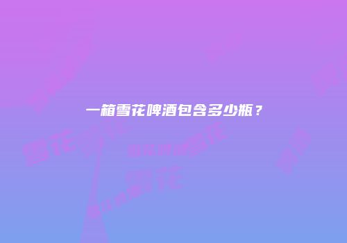 一箱雪花啤酒包含多少瓶？