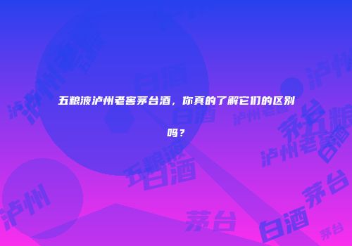 五粮液泸州老窖茅台酒，你真的了解它们的区别吗？