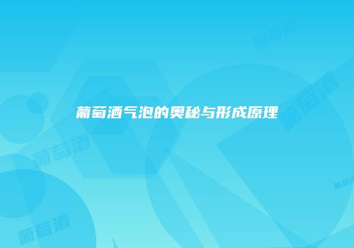 葡萄酒气泡的奥秘与形成原理