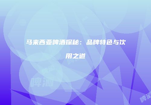 马来西亚啤酒探秘：品牌特色与饮用之道