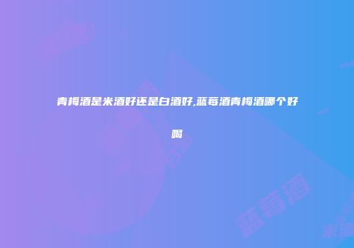 青梅酒是米酒好还是白酒好,蓝莓酒青梅酒哪个好喝
