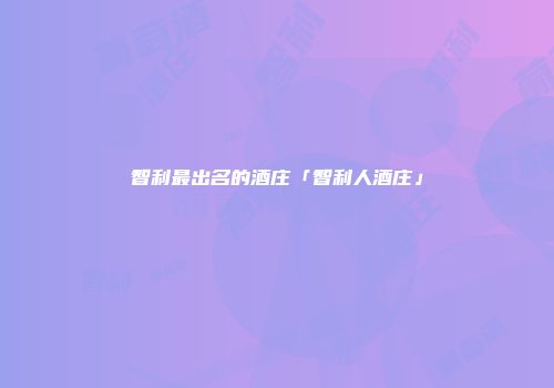 智利最出名的酒庄「智利人酒庄」