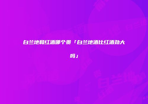 白兰地和红酒哪个贵「白兰地酒比红酒劲大吗」