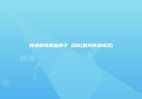 啤酒都有哪些牌子 名称(国内啤酒排名)