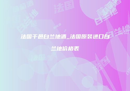 法国干邑白兰地酒_法国原装进口白兰地价格表