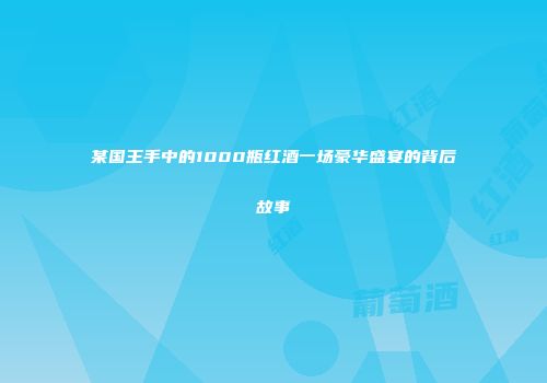 某国王手中的1000瓶红酒一场豪华盛宴的背后故事