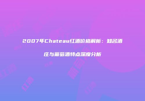 2007年Chateau红酒价格解析：知名酒庄与葡萄酒特点深度分析