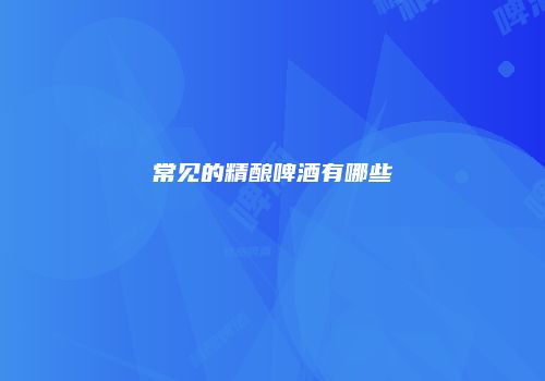 常见的精酿啤酒有哪些