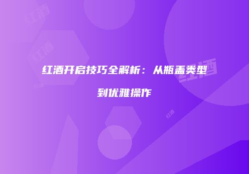 红酒开启技巧全解析：从瓶盖类型到优雅操作