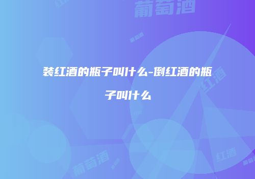 装红酒的瓶子叫什么-倒红酒的瓶子叫什么