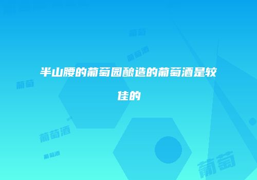 半山腰的葡萄园酿造的葡萄酒是较佳的